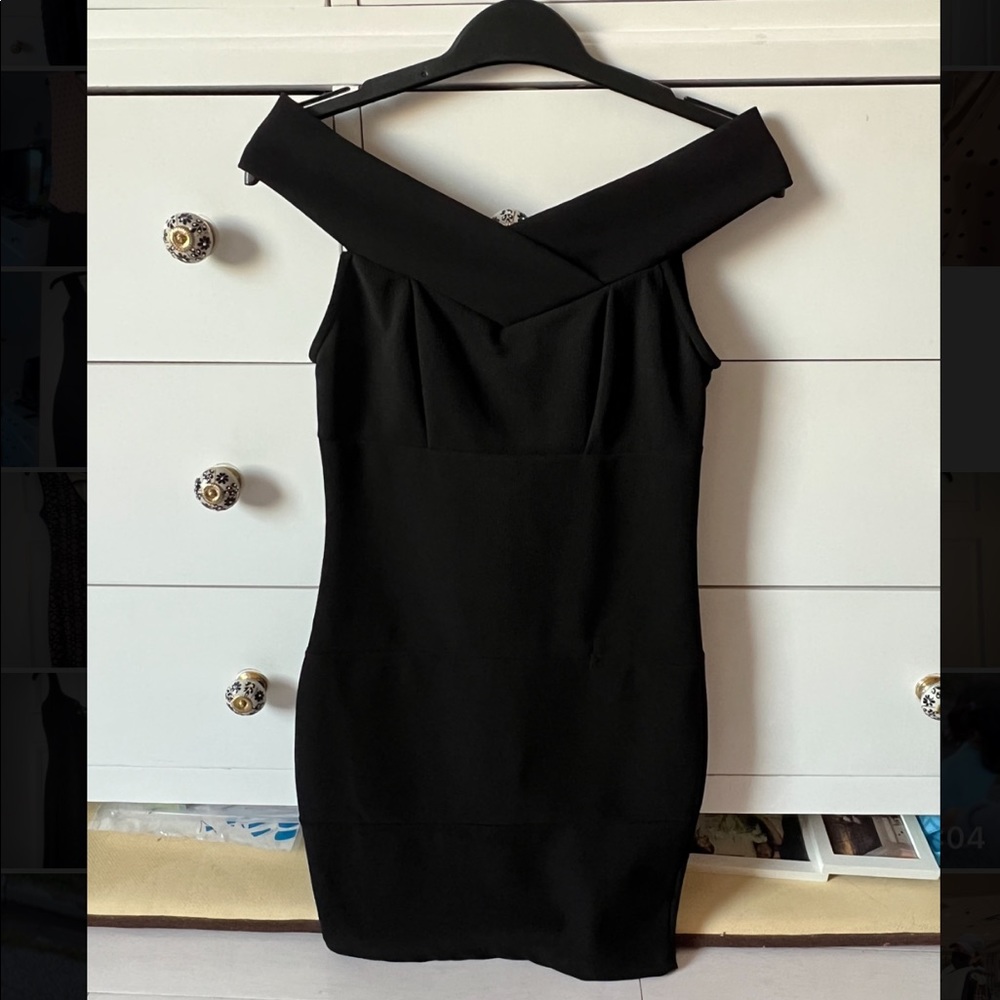 Black off the shoulder formal dress